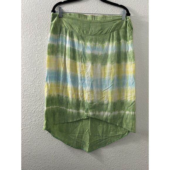 Santiki Skirt Womens S Green Asymmetrical Flowy Fairycore Maximalist - Picture 1 of 9